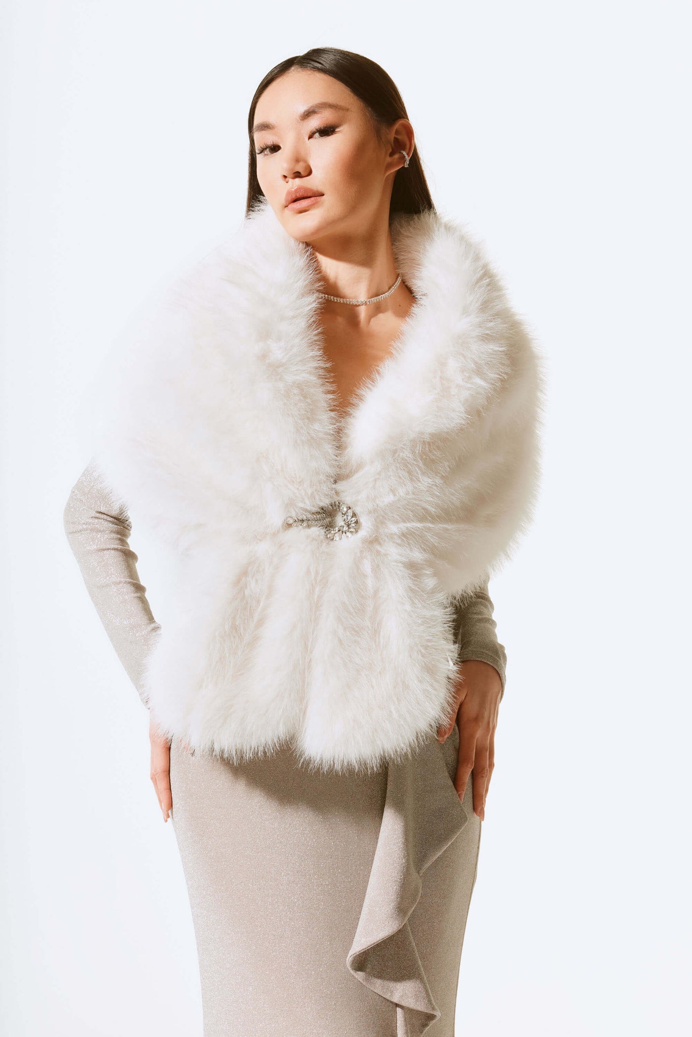 Faux Fur Cape 233796F24