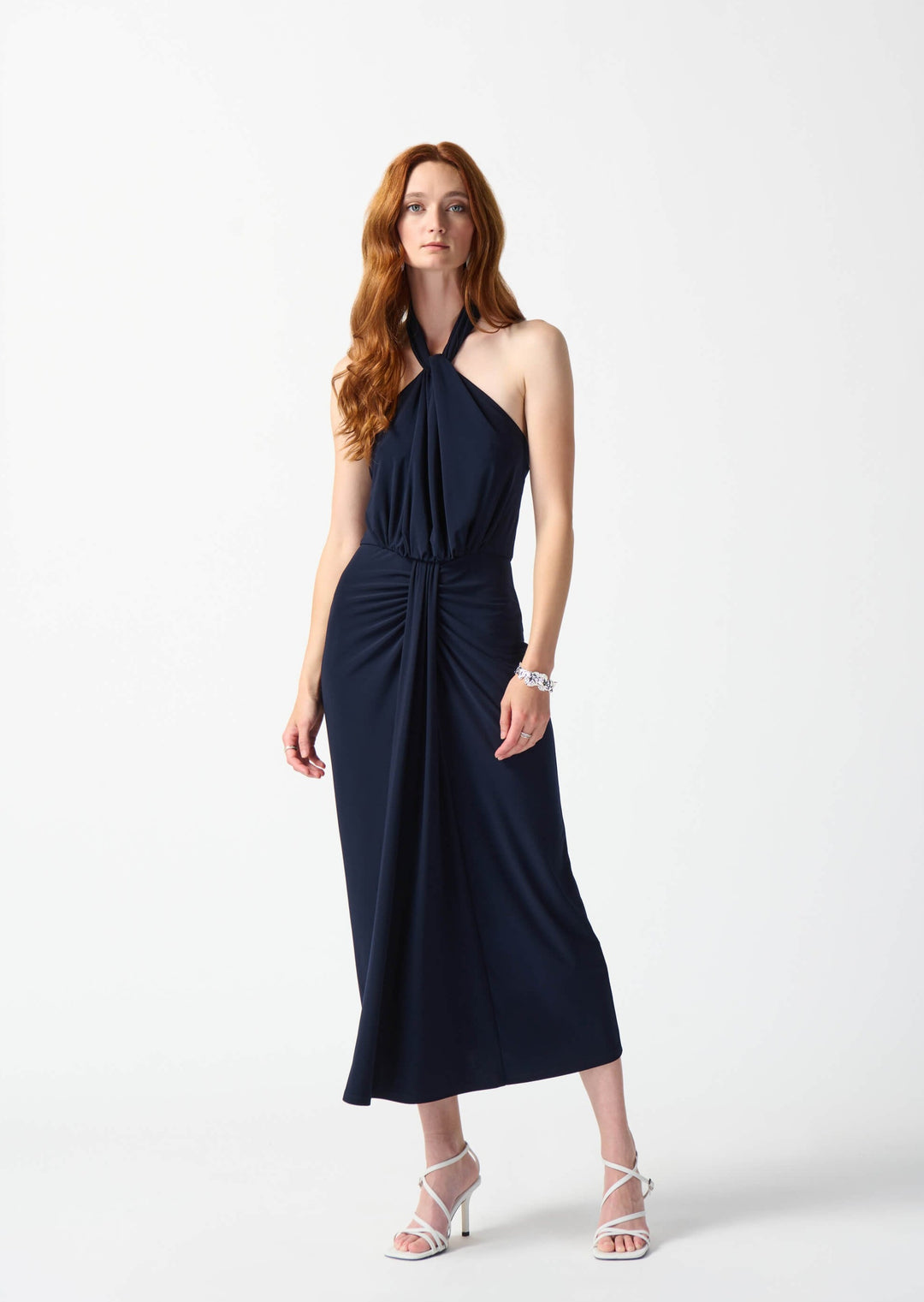 Seascape Halter Dress - Midnight Blue 242071