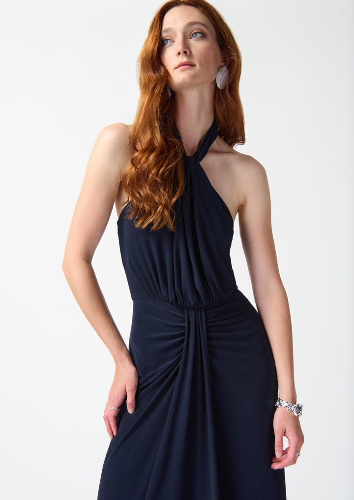 Seascape Halter Dress - Midnight Blue 242071