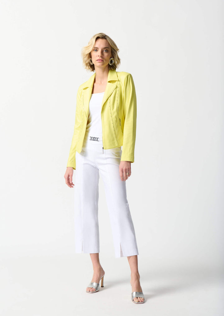 Capri Sun Foiled Suede Fitted Jacket - Neon Yellow 242908