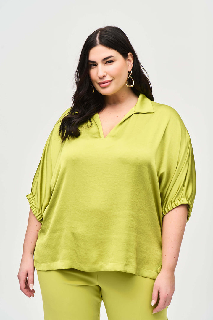 Urban Safari Satin Boxy Top - Wasabi 243183