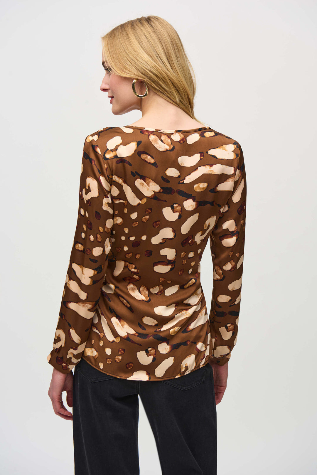 Wild at Heart Satin Animal print Belted Top 244068