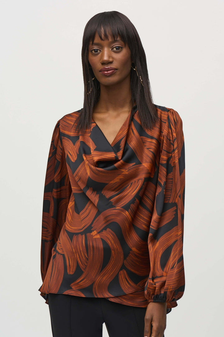 Wild Heart  Satin Abstract Print Layered Top 244181