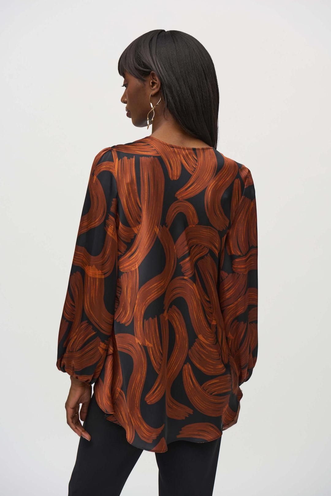 Wild Heart  Satin Abstract Print Layered Top 244181