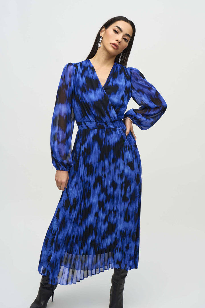 Silver Lining  Chiffon Abstract Print Midi Dress 244924