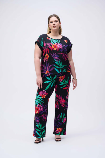 Paradise Cove Tropical Print Wide Leg Pant 251056