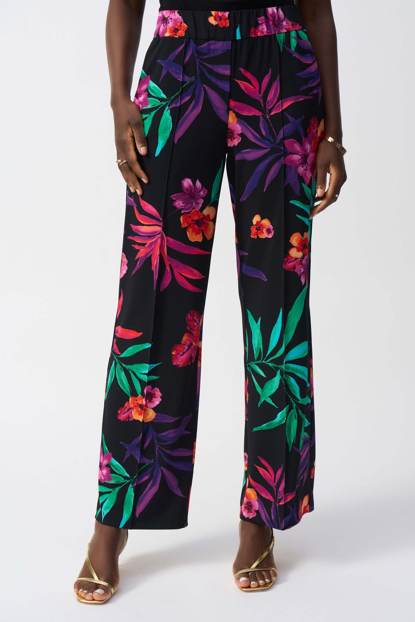 Paradise Cove Tropical Print Wide Leg Pant 251056