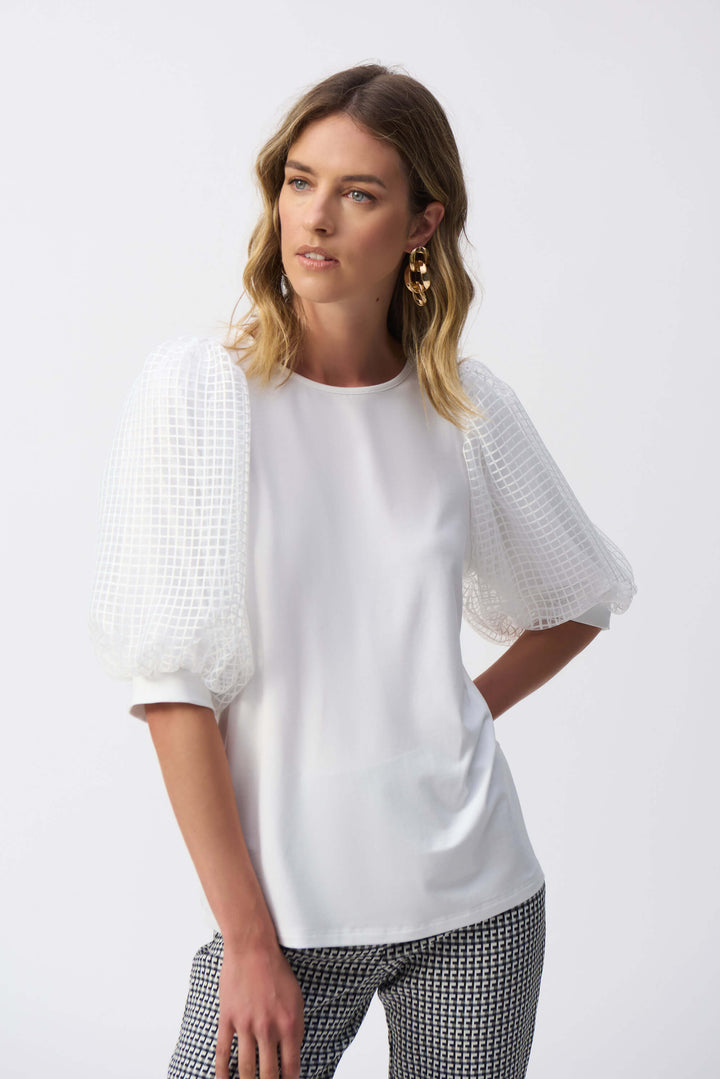 Santa Cruz Straight Top With Puff Sleeves 251097