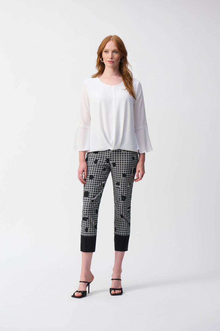 Millennium Plaid and Dot Print Crop Pant 251210