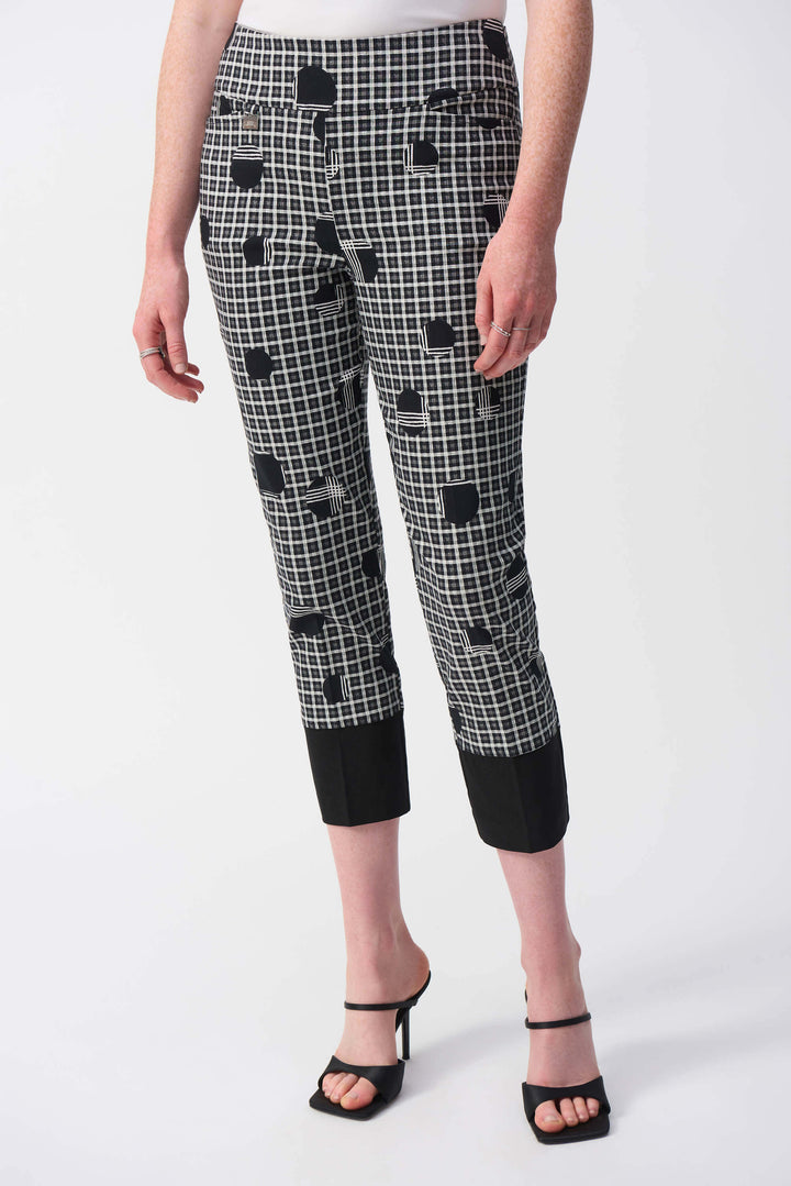 Millennium Plaid and Dot Print Crop Pant 251210