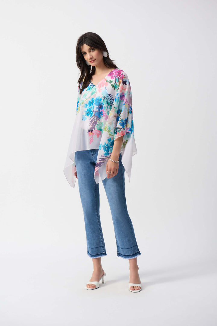 Chiffon Floral Print Poncho Top - 251238