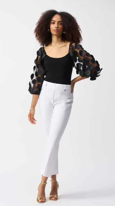 Chic Spotting Funky Top With 3D Dot Sleeves 251273