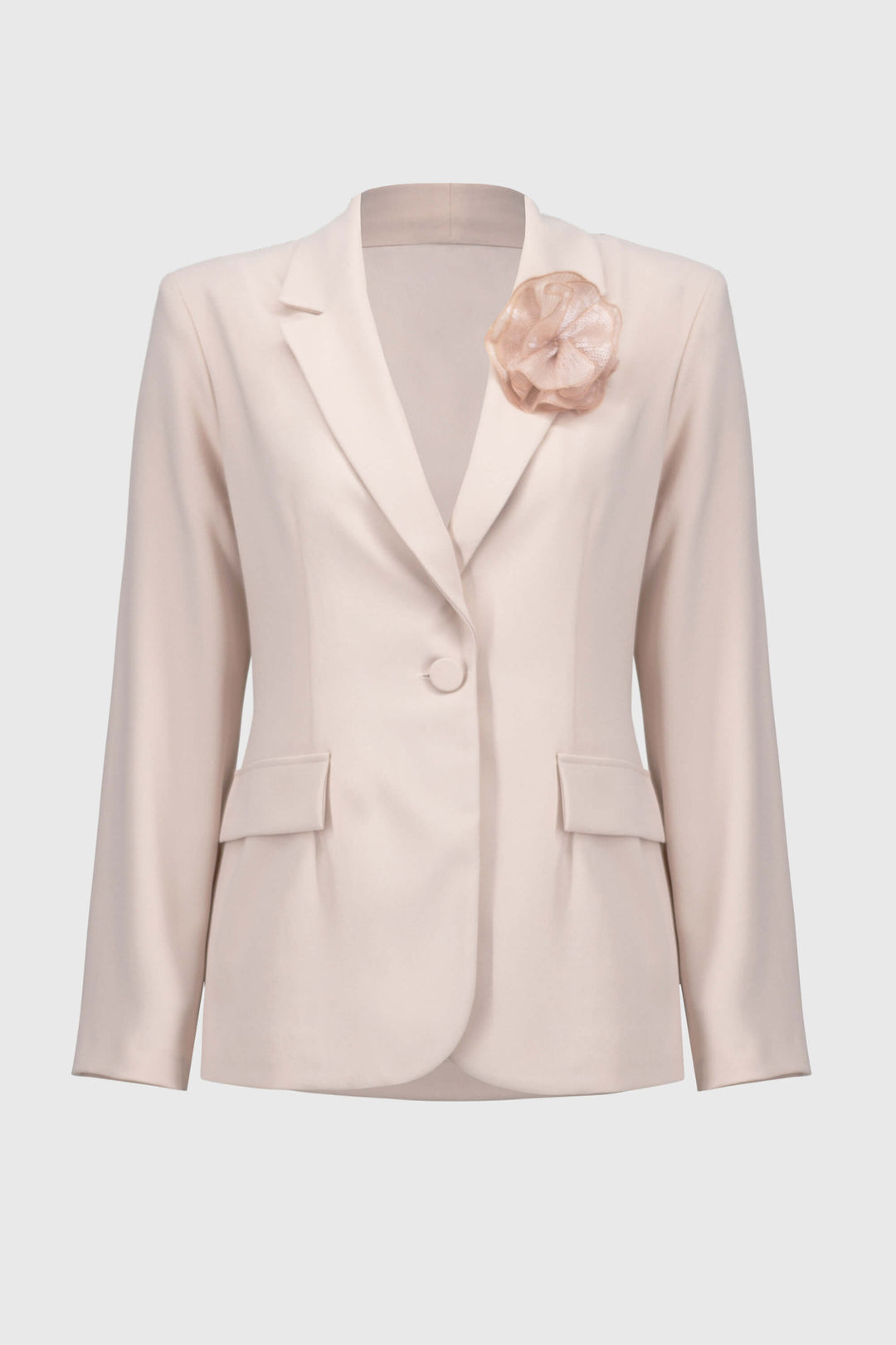 Signature | Woven Crepe Blazer with Sequin Flower 251735