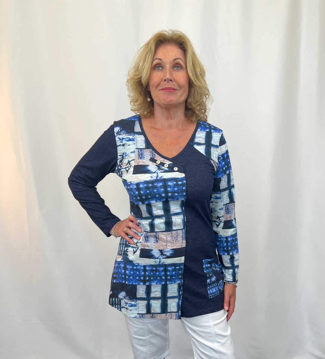 Fumi Tunic - Blue/Grey