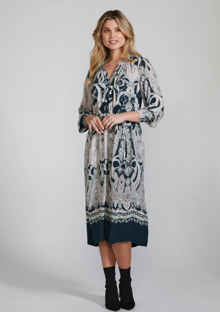 Damask Dress - Pine