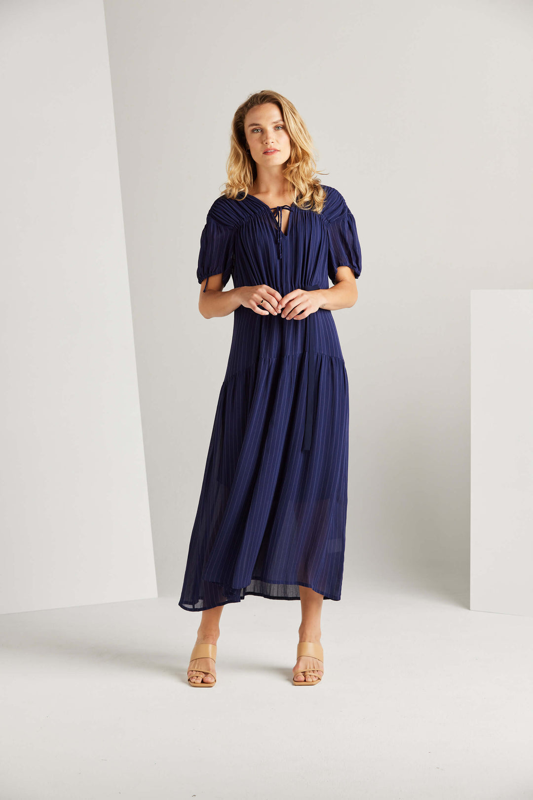 Marlton Stripe Dress - Indigo