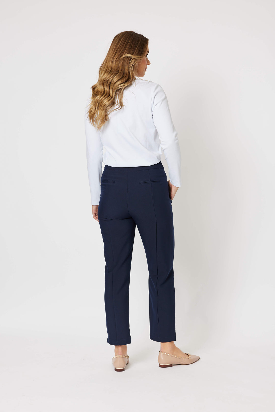 Basic Full Length Pants - Navy