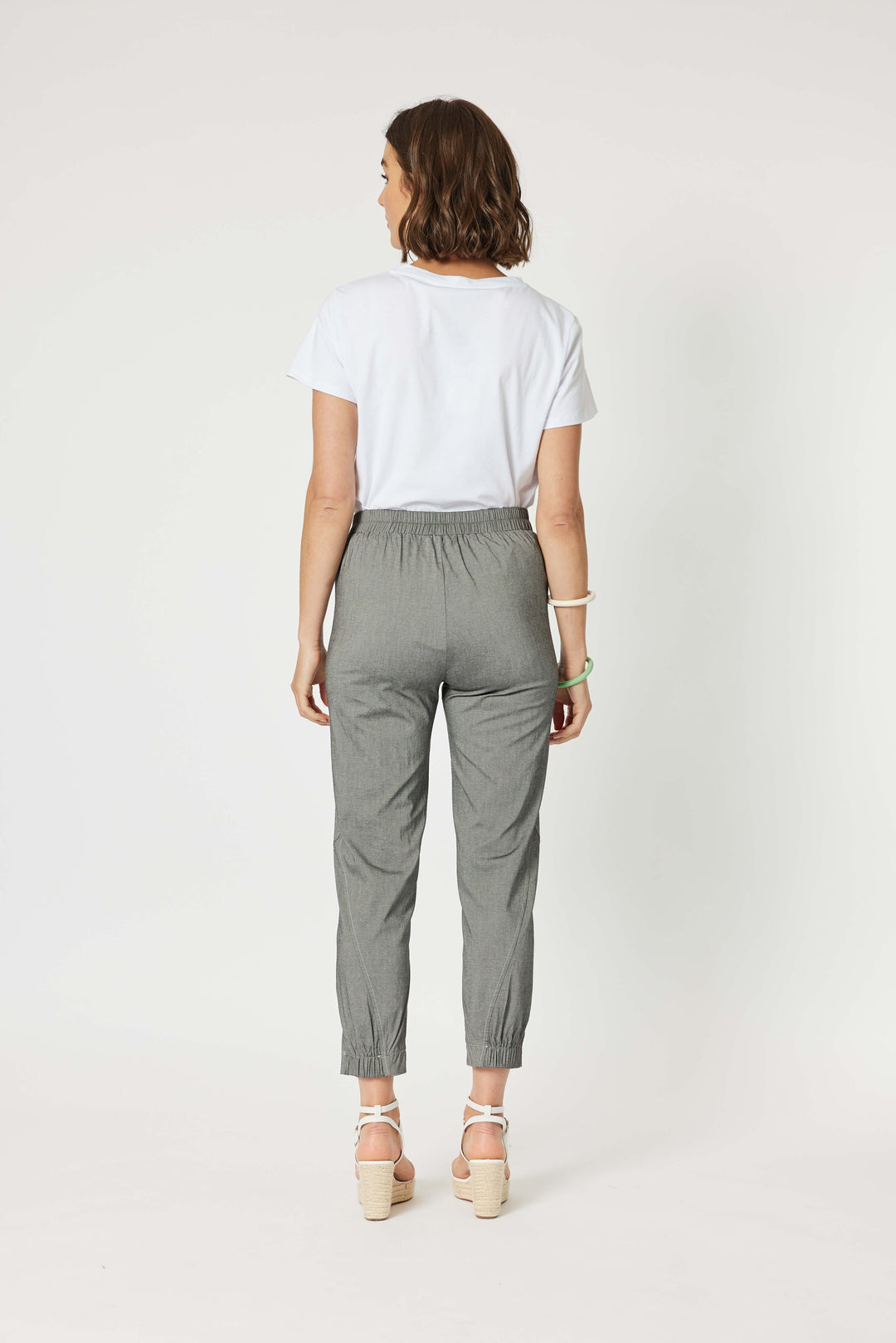 Parachute Stitch  Detail Pant - Grey Marle