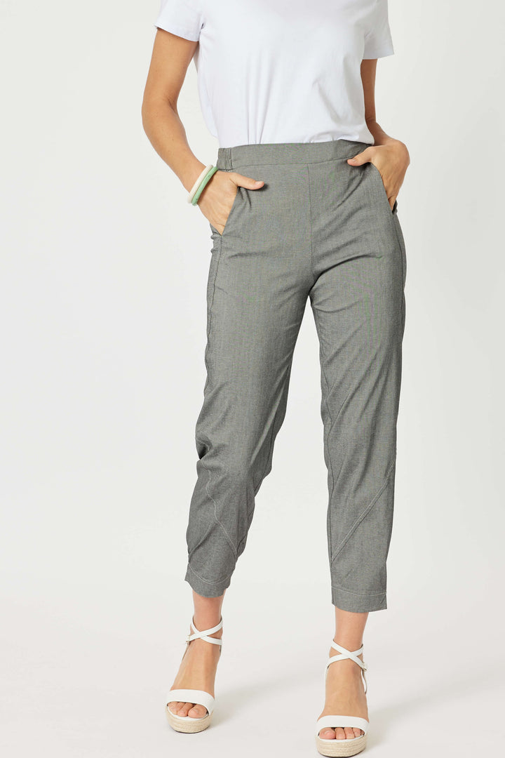 Parachute Stitch  Detail Pant - Grey Marle