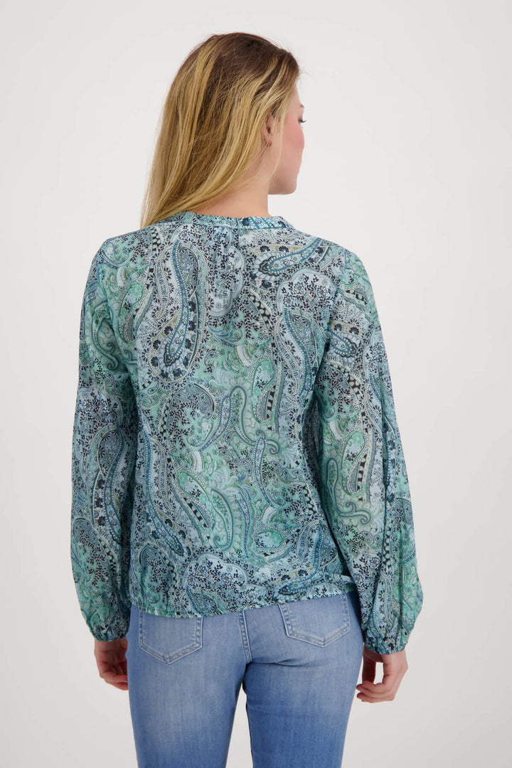 St Barth Paisley Blouse - Fresh Mint