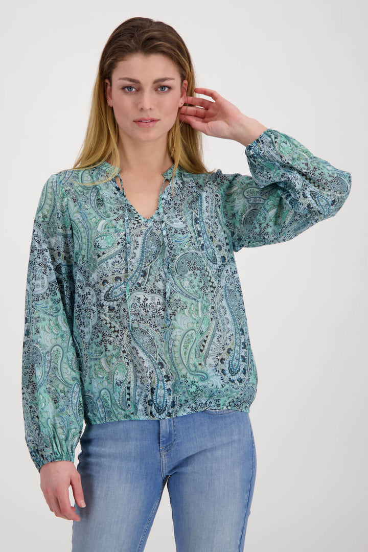 St Barth Paisley Blouse - Fresh Mint