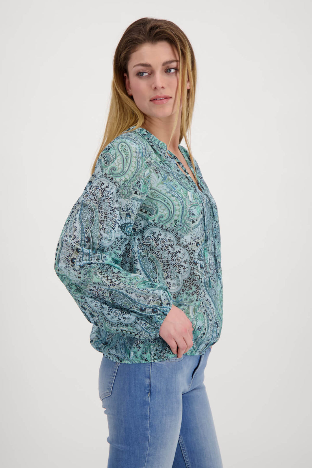 St Barth Paisley Blouse - Fresh Mint