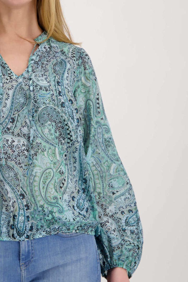 St Barth Paisley Blouse - Fresh Mint