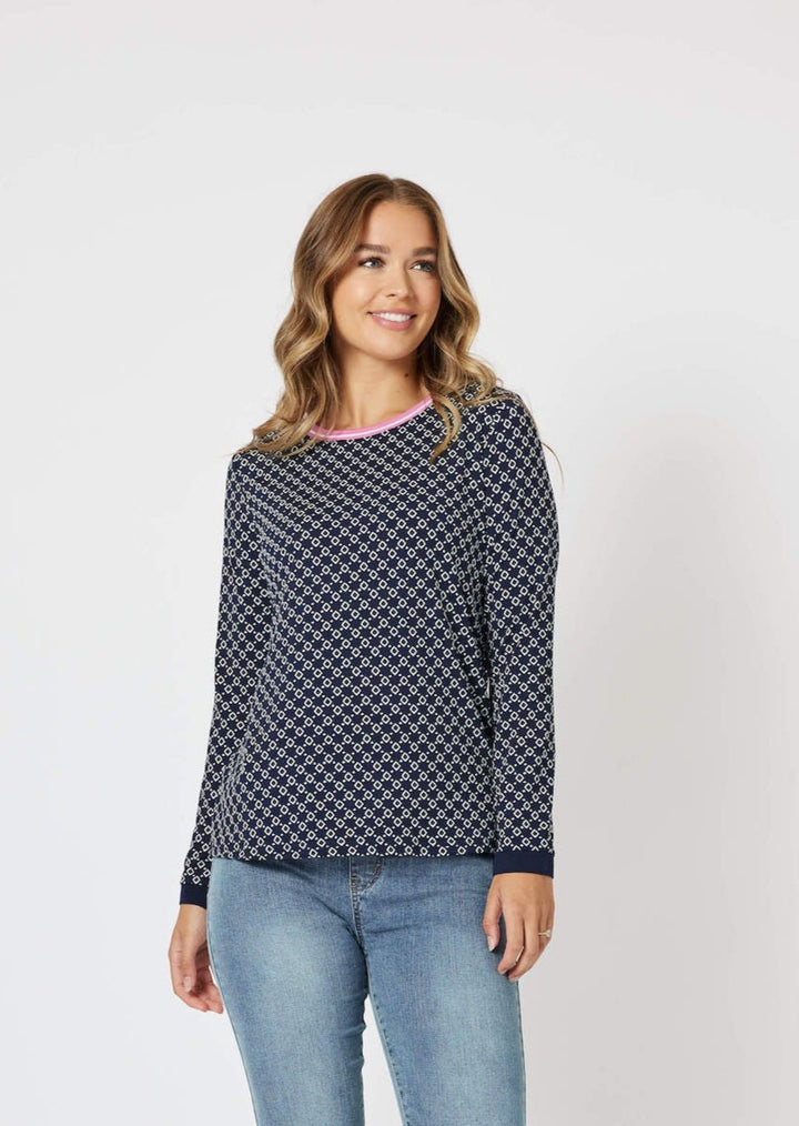 Alexa Long Sleeve Tee - Navy