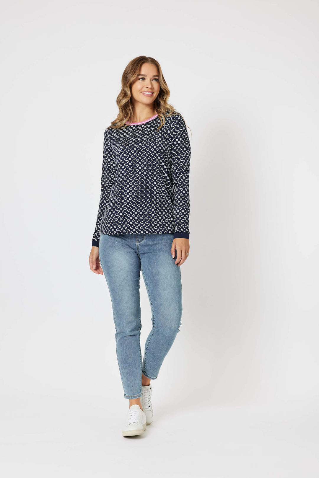 Alexa Long Sleeve Tee - Navy