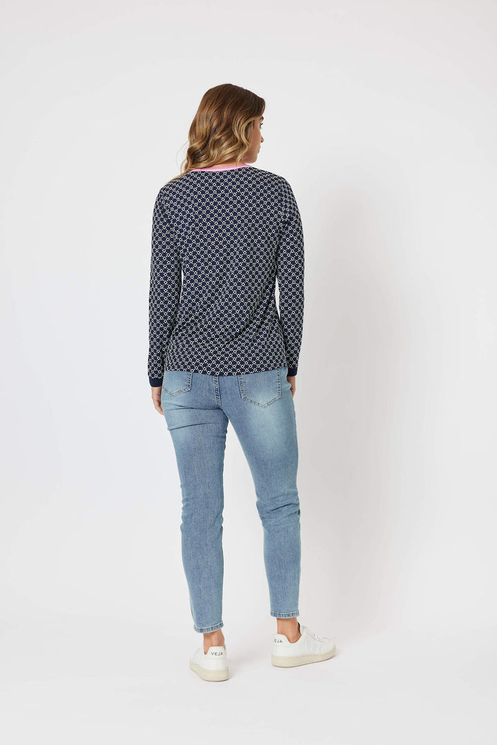 Alexa Long Sleeve Tee - Navy