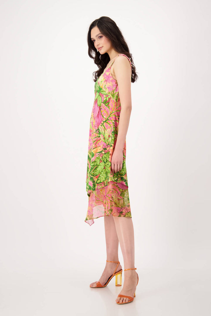 Flower Print Midi Dress - Pink