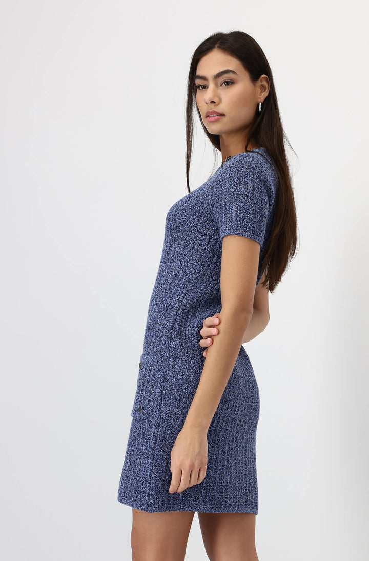 Round Neck Dress - Indigo