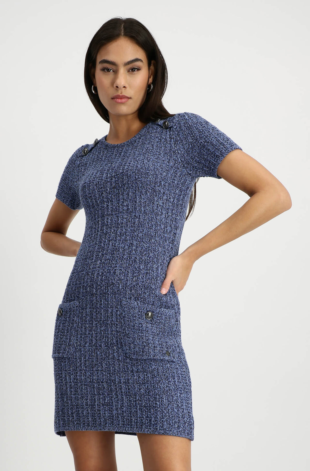 Round Neck Dress - Indigo