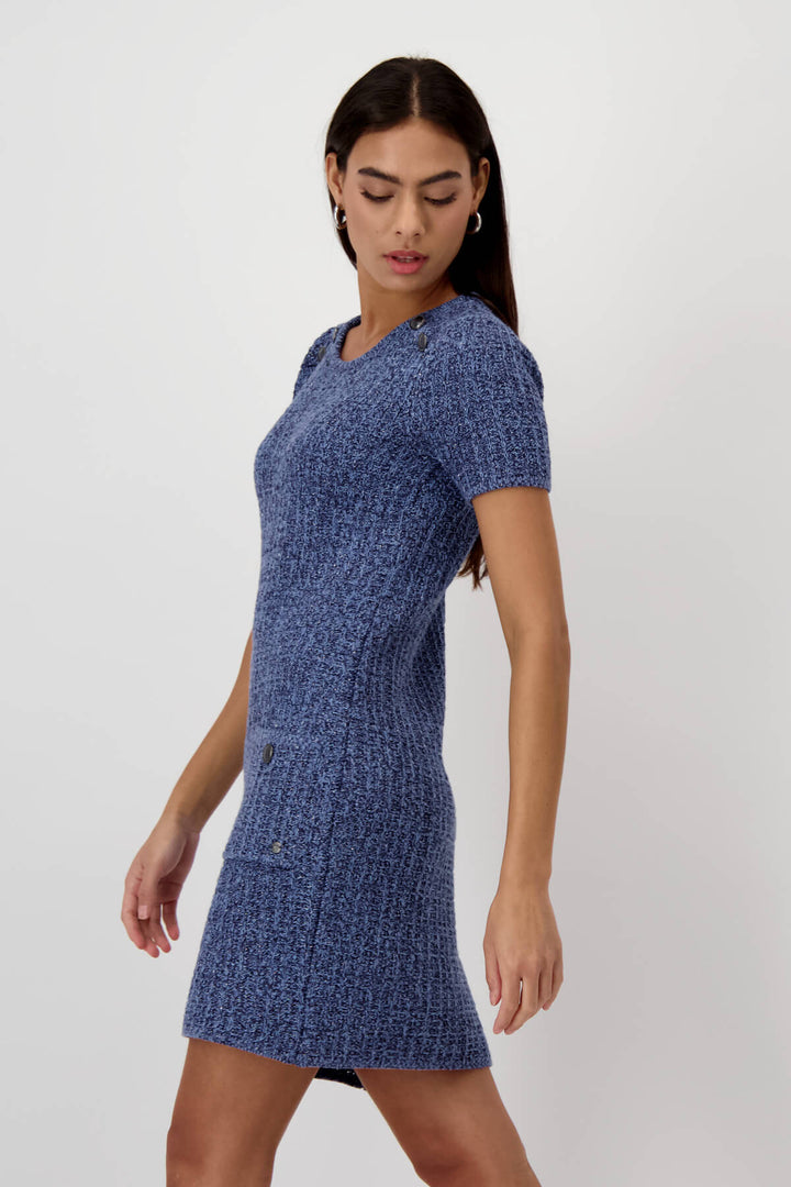 Round Neck Dress - Indigo