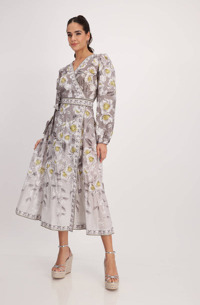 Maxi Flowers Wrap Dress