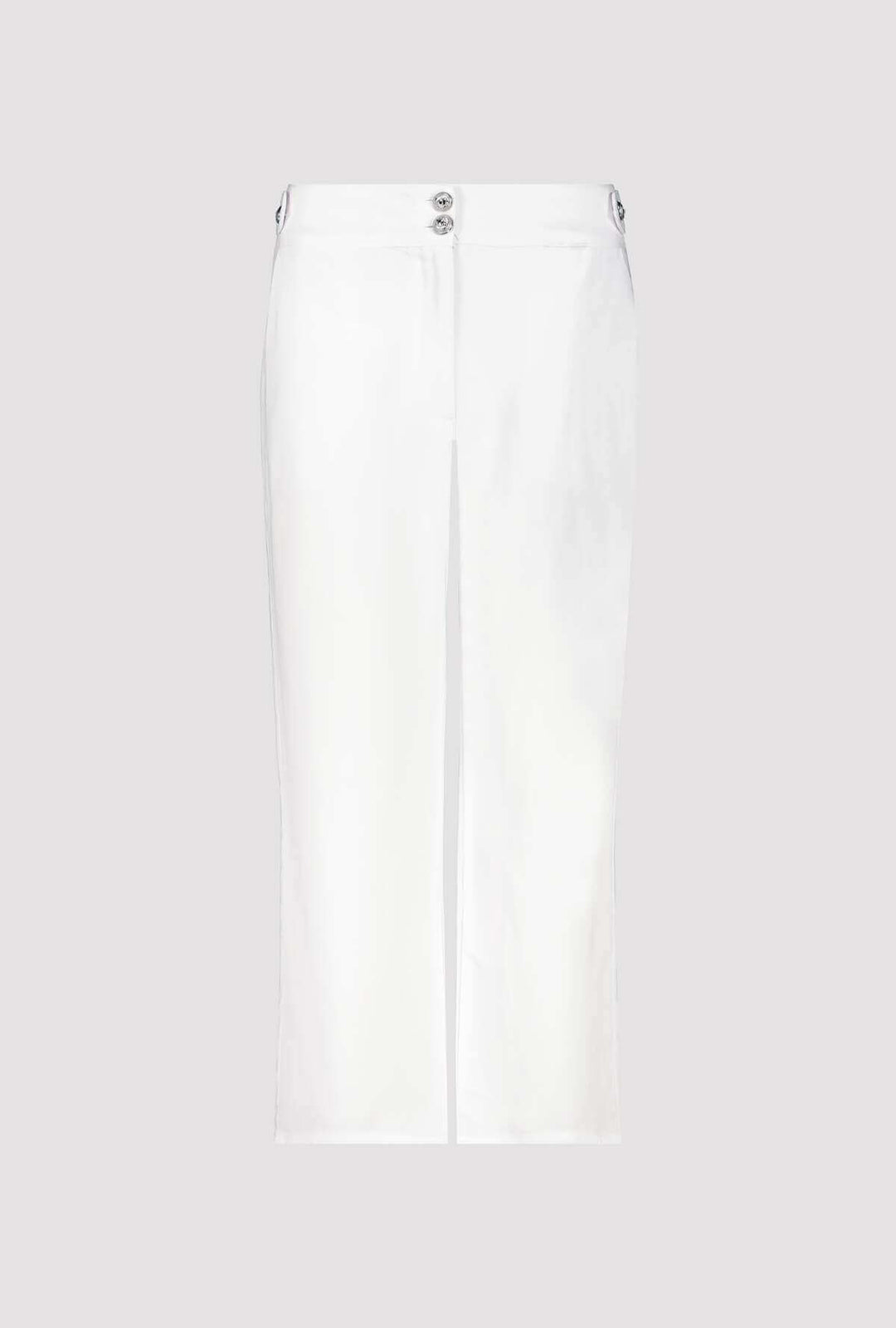 Linen Mix Crop Pants - White