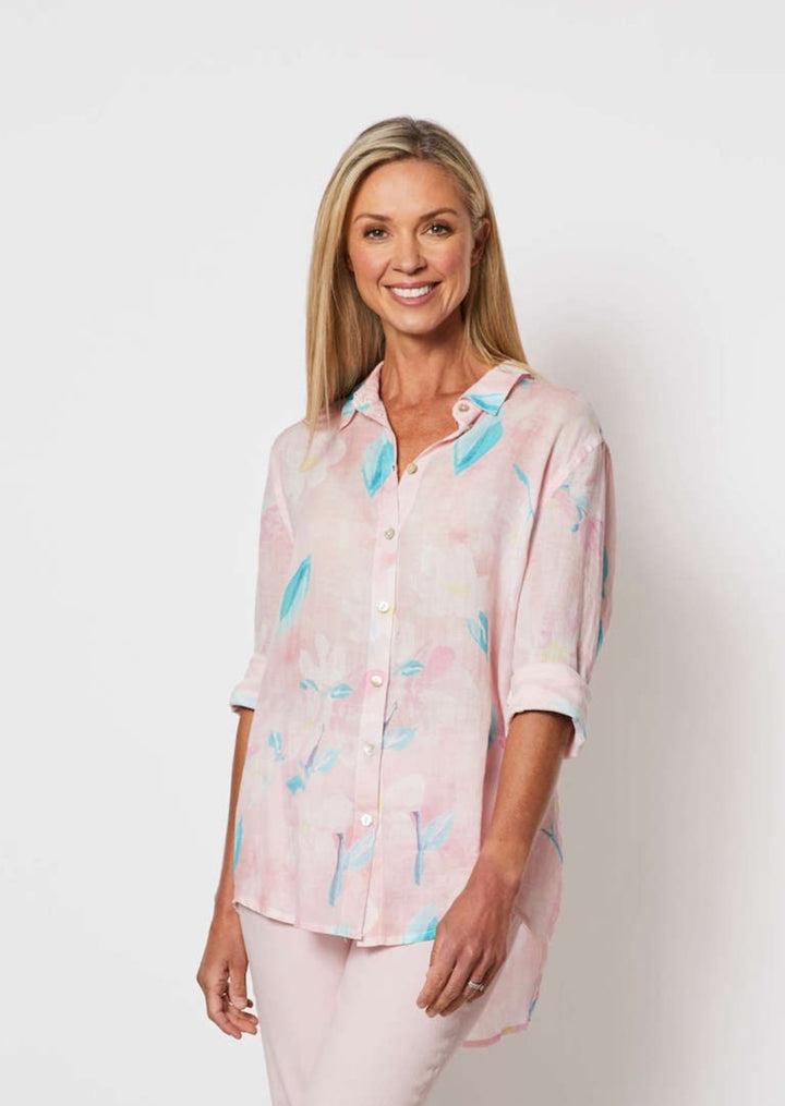 Floral Printed Linen Shirt