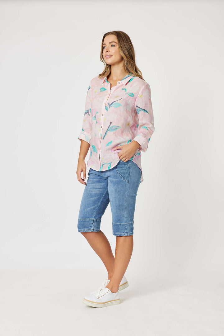 Floral Printed Linen Shirt