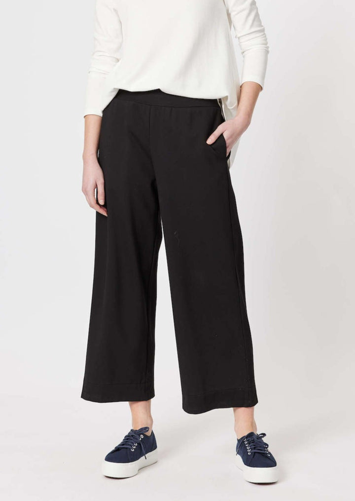 Kimmy Ponti Wide Leg Pant - Black