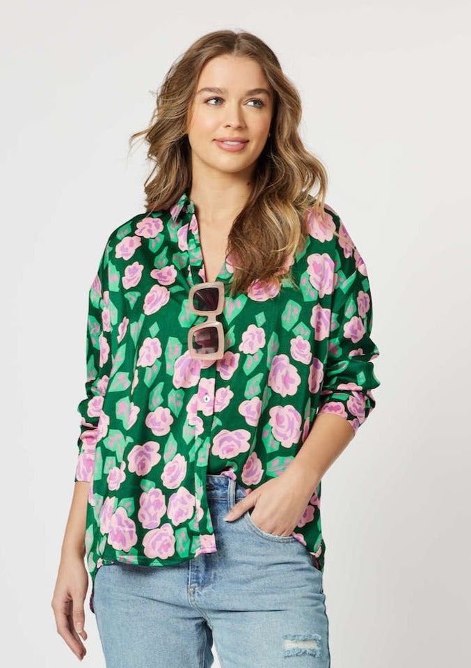 Bianca Print Shirt - Emerald