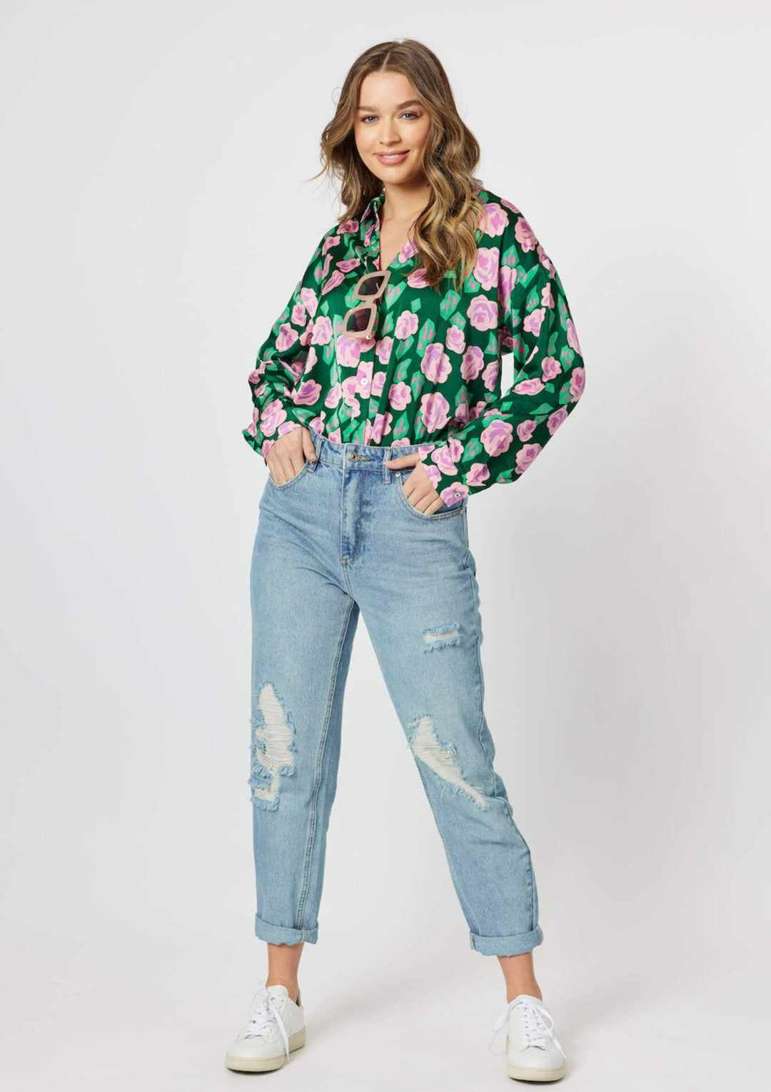 Bianca Print Shirt - Emerald