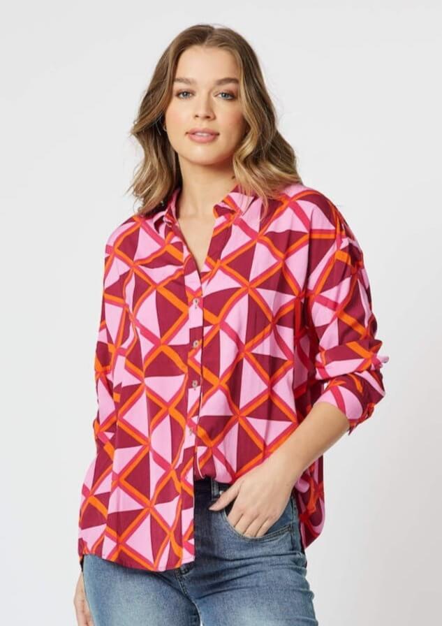 Bianca Print Shirt - Pink