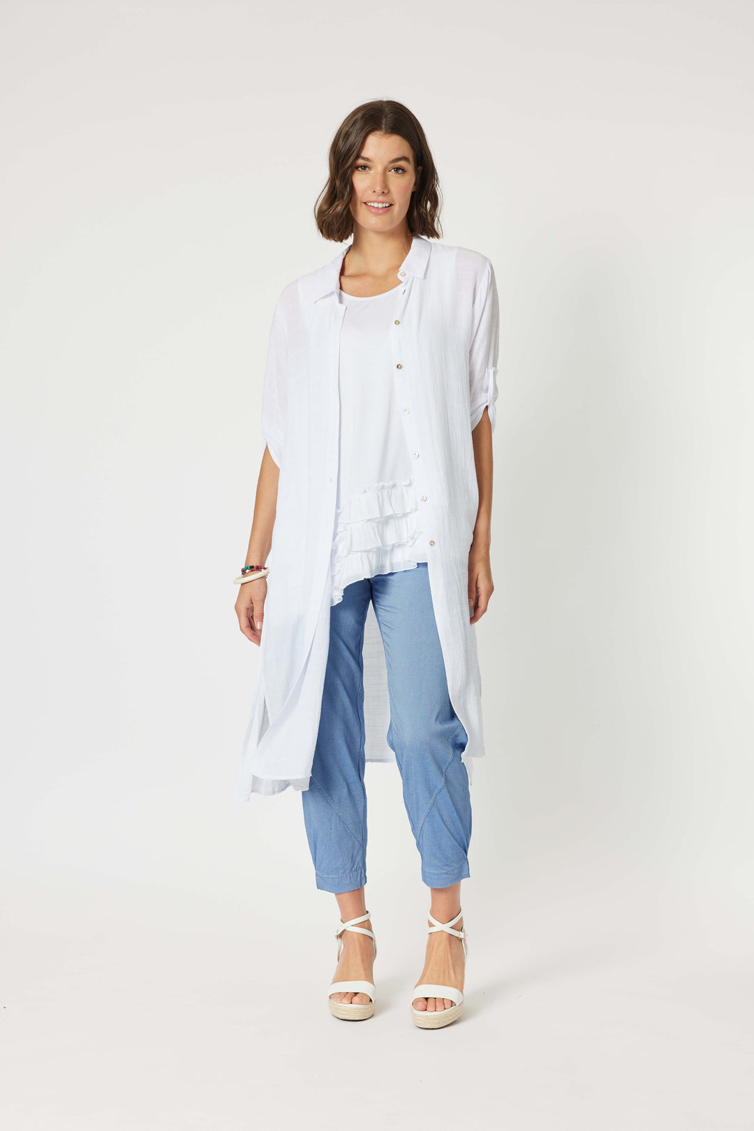 Parachute Stitch Detail Pant - Inidgo Marle