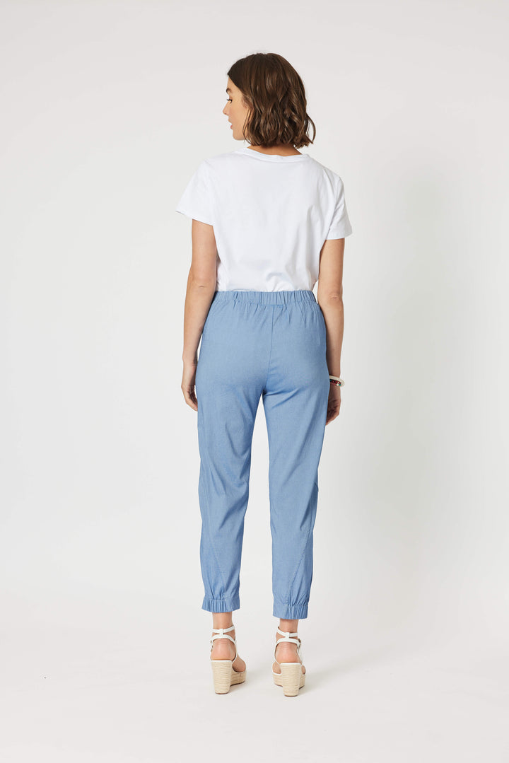 Parachute Stitch Detail Pant - Inidgo Marle