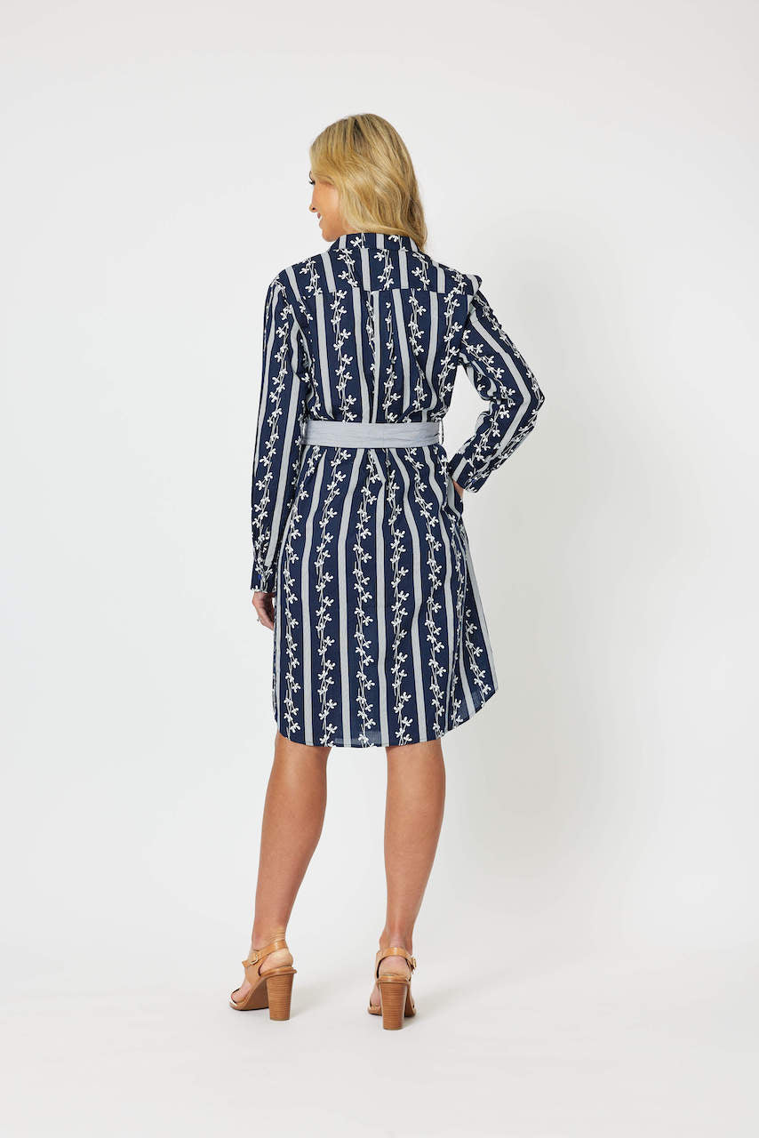 Harbour Dress - Navy/White