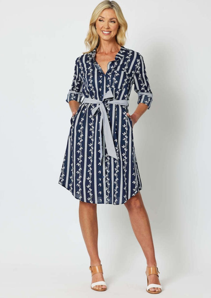 Harbour Dress - Navy/White