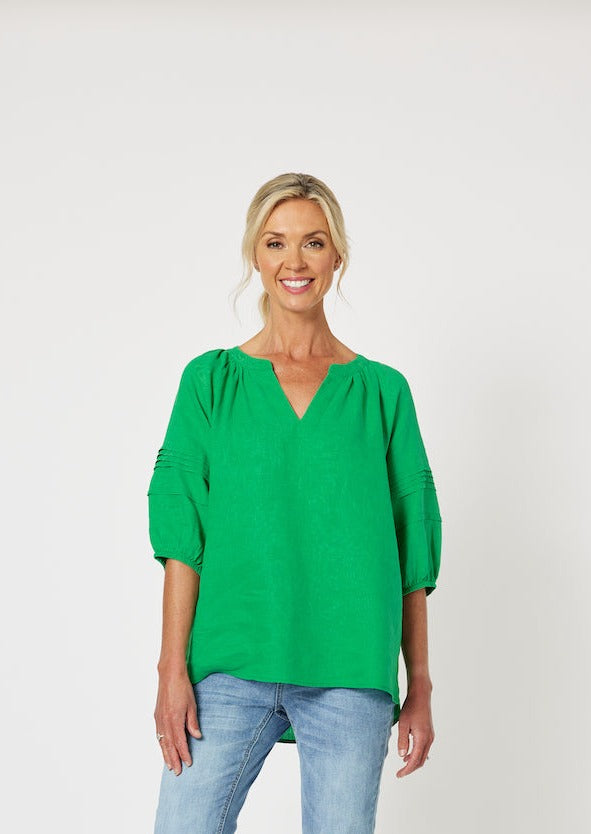 Diana Detail Sleeve Top - Emerald