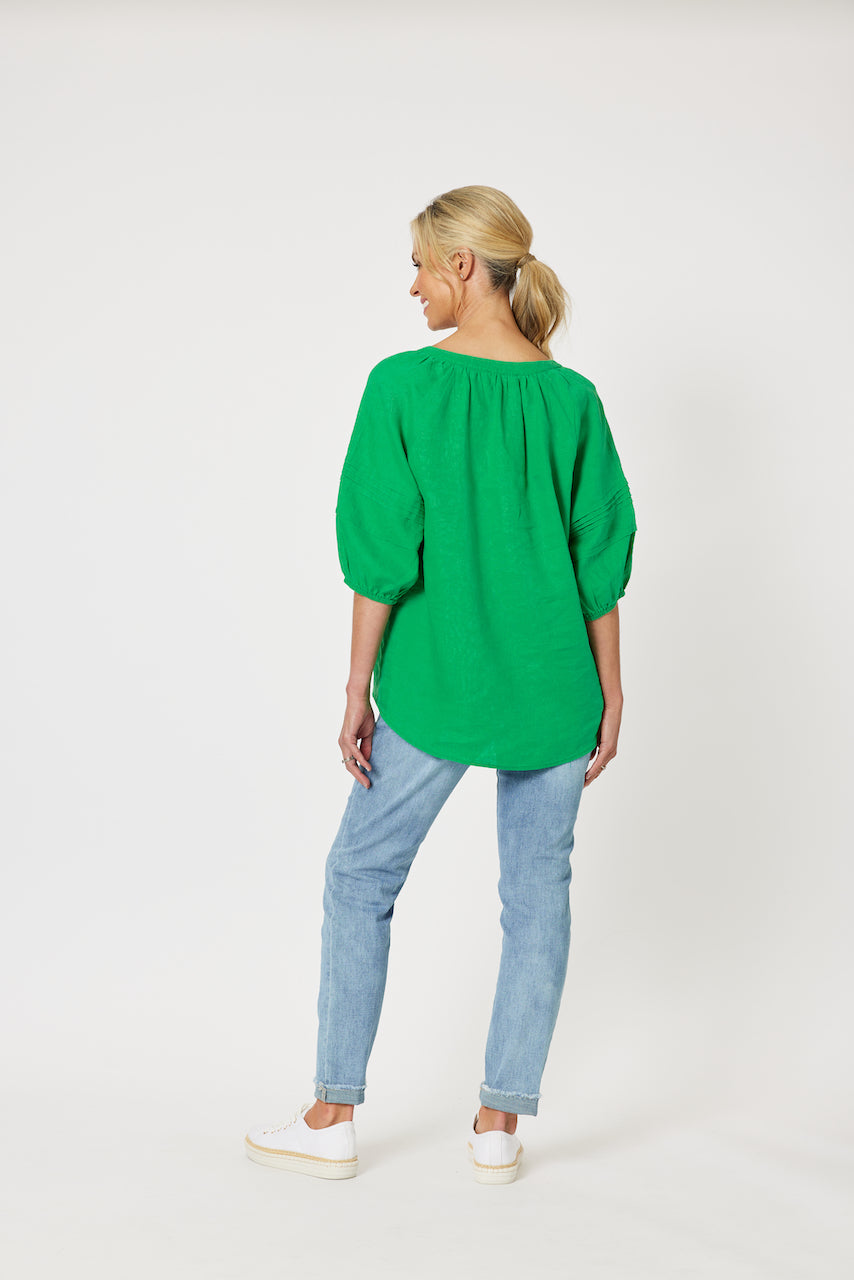 Diana Detail Sleeve Top - Emerald