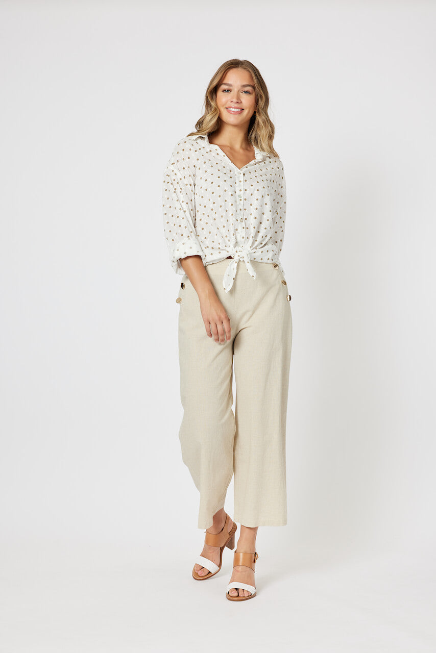 Get Dotty Shirt - Beige Dot