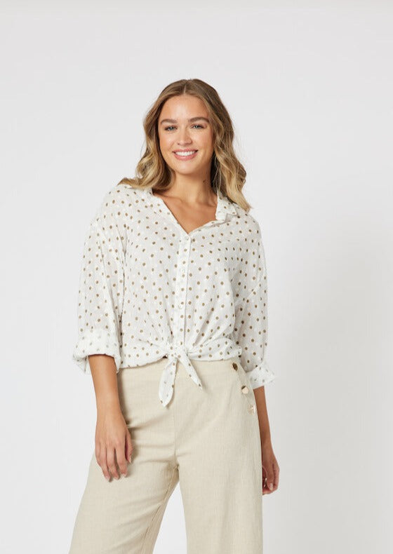 Get Dotty Shirt - Beige Dot